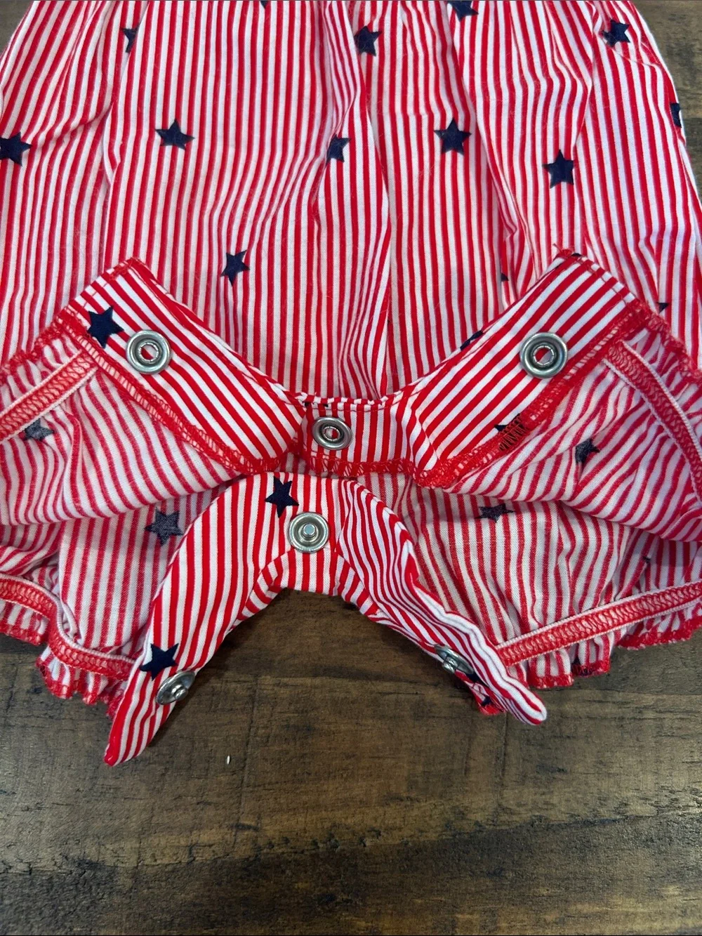 Carter's Child of Mine Preemie (0M) Red & White Striped Romper with Navy Stars